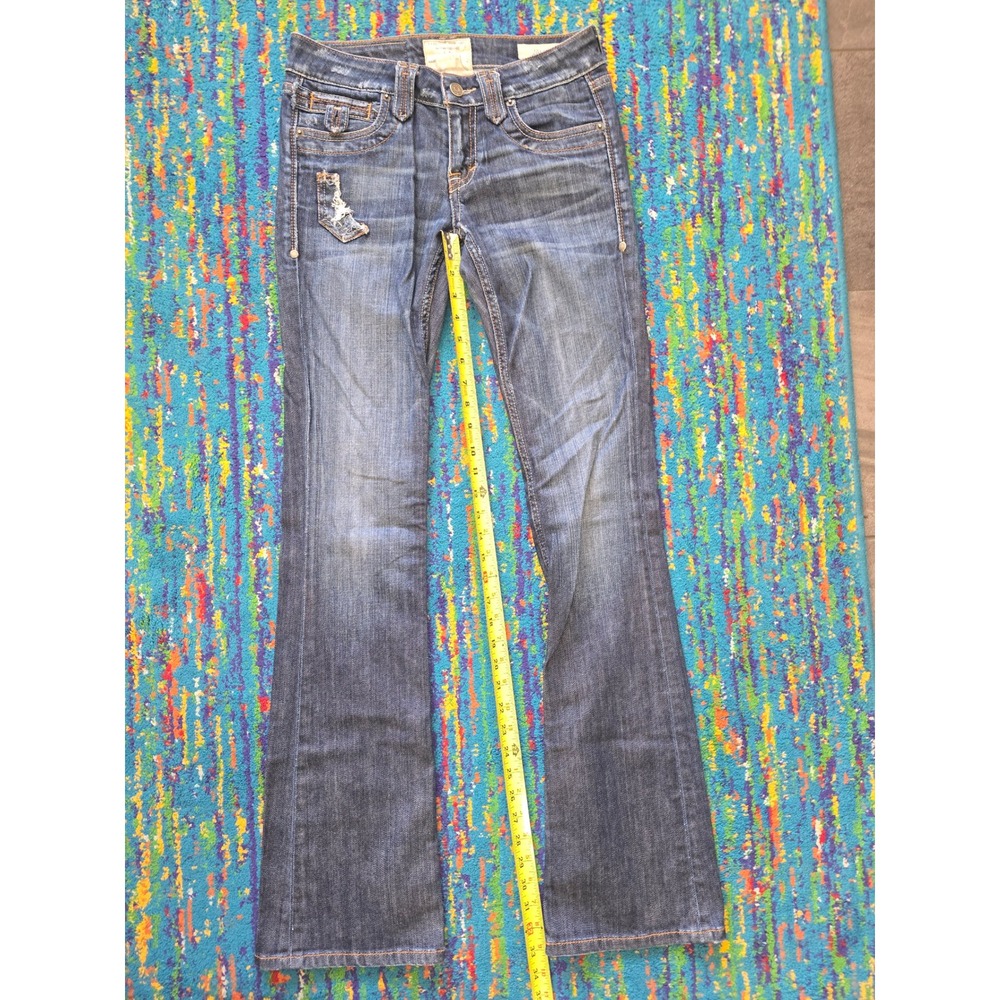 Y2k Taverniti So Jeans Janis 18 Bootcut Dark Wash Distressed Denim Womens 26 - Picture 3 of 9